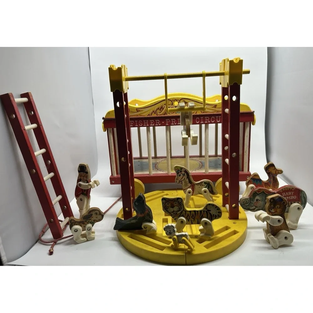 Vintage Fisher Price Circus #900 Wagon Wooden‎ Train 1962